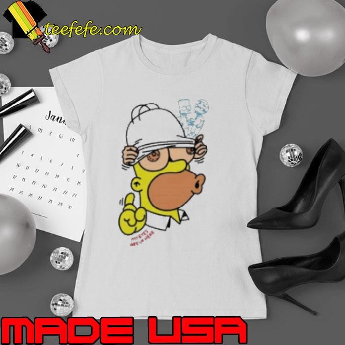 Three headed Simpson my eyes are up here Ladies tee