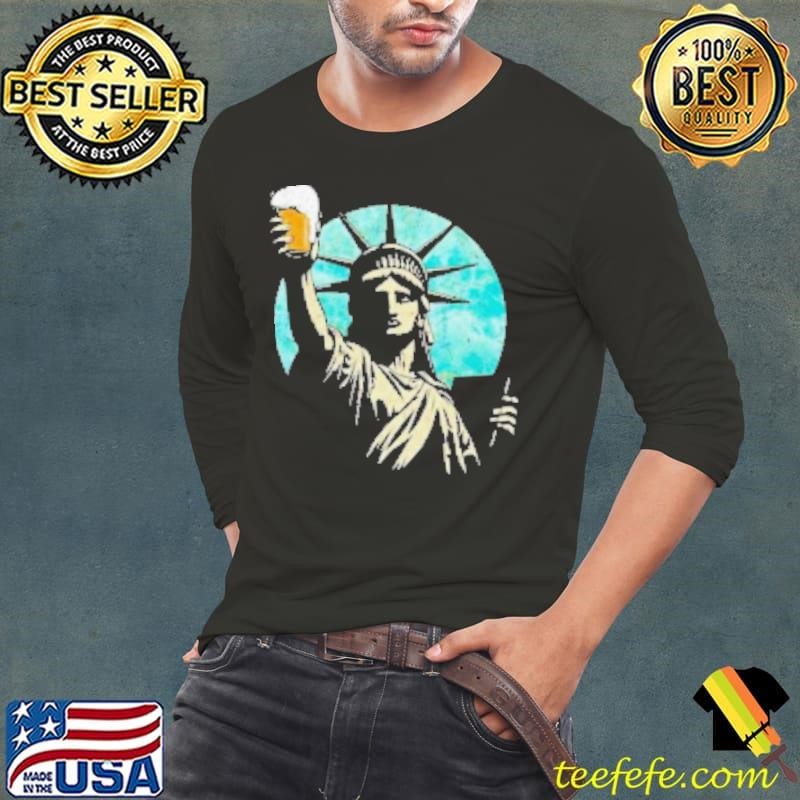 Toast To Freedom Statue American Beer Long Sleeve Tee