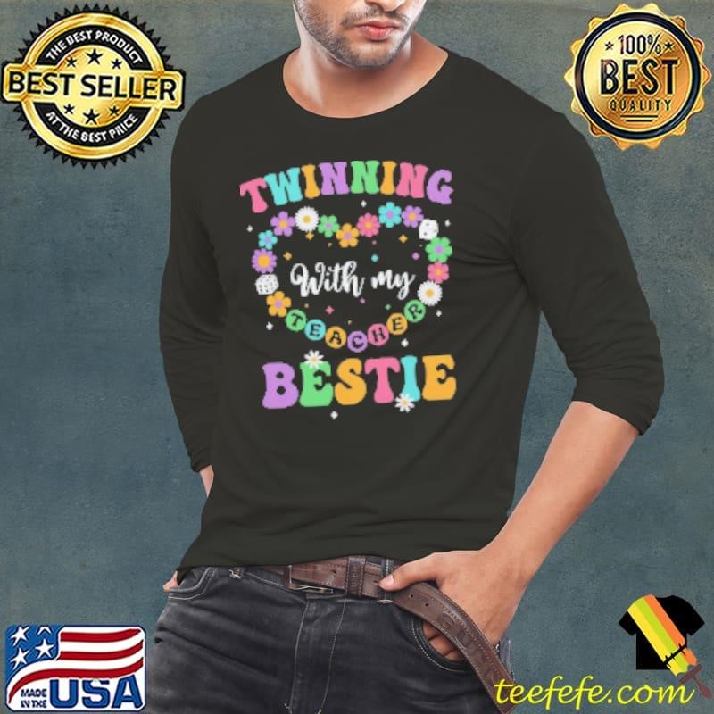 Twinning With My Bestie Matching Teacher Twin Day Friends Long Sleeve Tee
