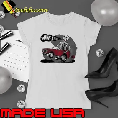 Wine Lips Skeleton  Shirt