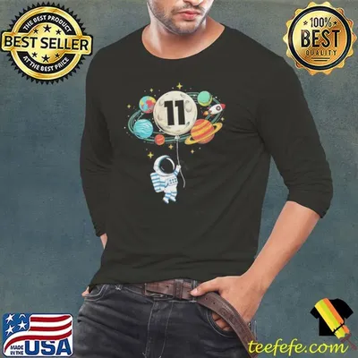 11 Years Old Birthday Boy Astronaut Space 11th Birthday Shirt