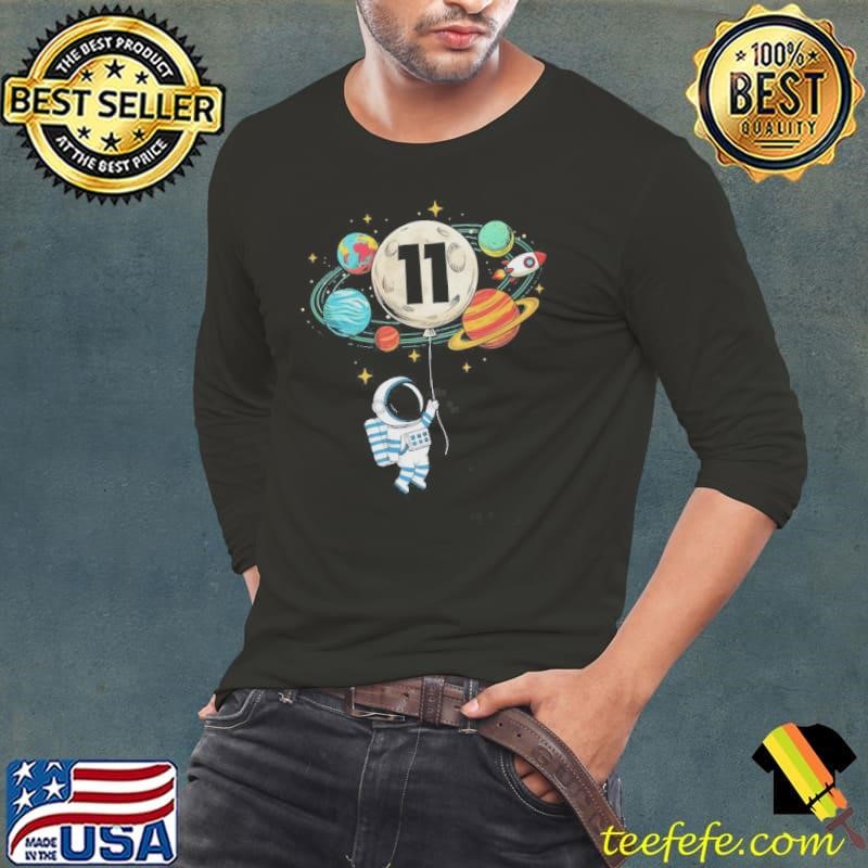 11 Years Old Birthday Boy Astronaut Space 11th Birthday Shirt