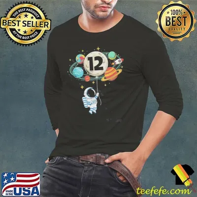 12 Years Old Birthday Boy Astronaut Space 12th Birthday Shirt