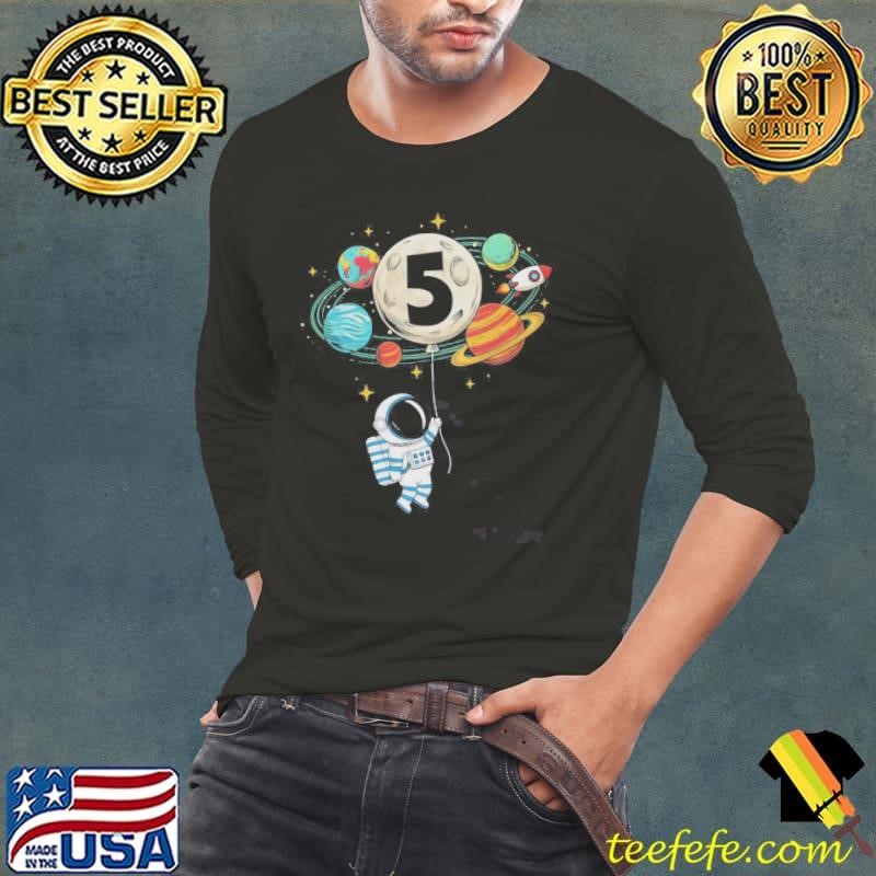 5 Years Old Birthday Boy Astronaut Space 5th Birthday Shirt