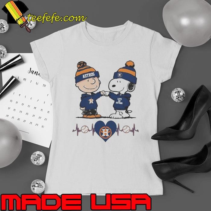 Charlie Brown Snoopy Houston Astros Heartbeat Ladies tee
