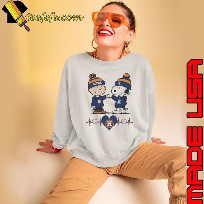 Charlie Brown Snoopy Houston Astros Heartbeat Sweatshirt