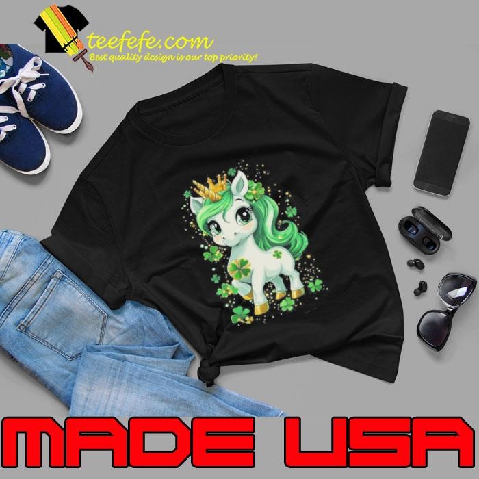 Cute Unicorn Shamrock St Patricks Day Girls Kids Lepricorn Unisex