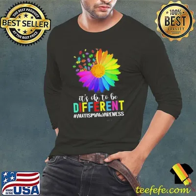 It's Ok To Be Different Colorful Flower Autism Awareness Supporter Shirt
