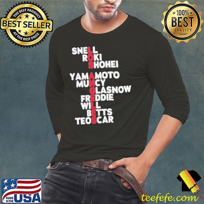 Los Angeles Dodgers baseball Names 2025 snell roki shohei yamamoto shirt