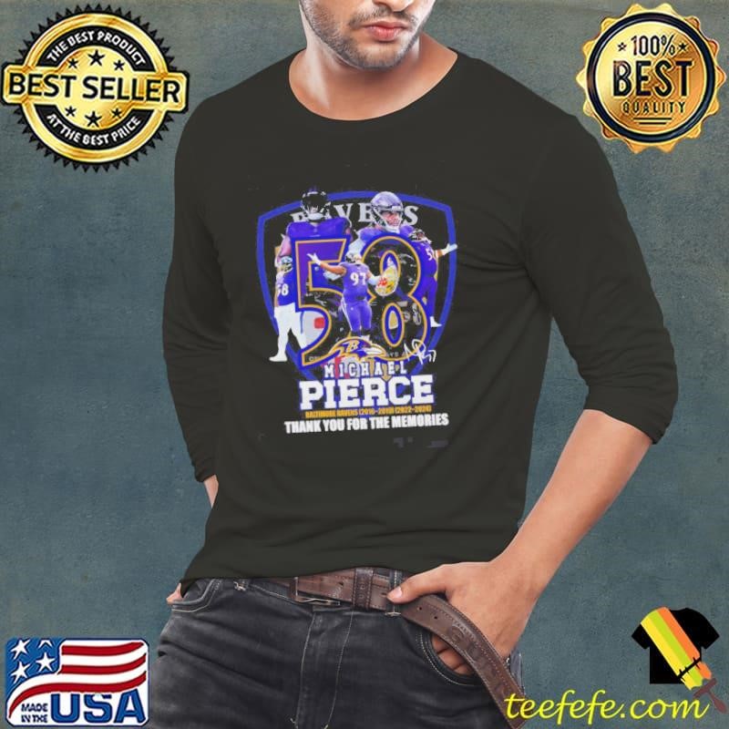Michael Pierce Baltimore Ravens Thank You For The Memories Long Sleeve Tee