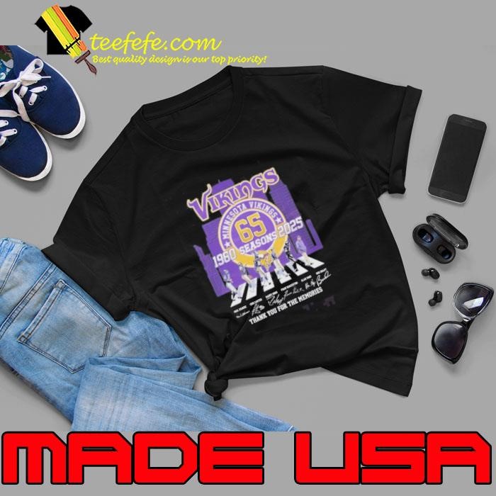 Minnesota Vikings 65 Seasons 1960-2025 Thank You For The Memories Signatures Walking Unisex