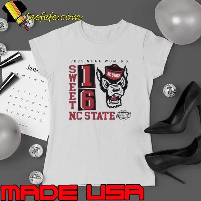 NC State Wolfpack 2025 NCAA Women’s Basketball Tournament March Madness Sweet 16 No Look Pass Ladies tee