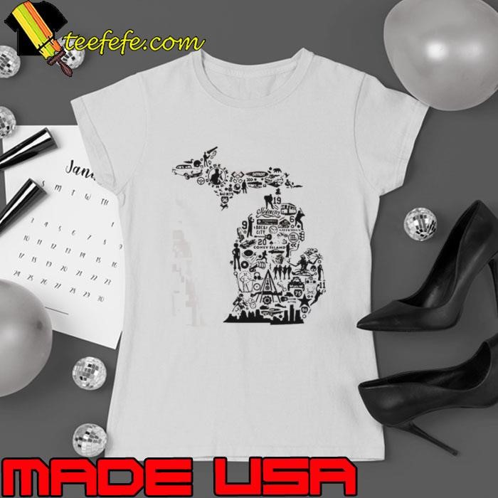 New Era Michigan Collage Pocket Ladies tee