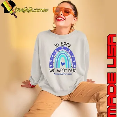 Nice In April We Wear Blue Autism Awareness Shirt
