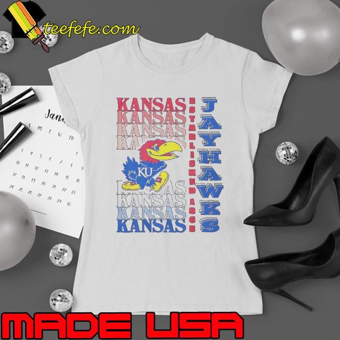 Nice Kansas Jayhawks Gradient Wordmark Ladies tee