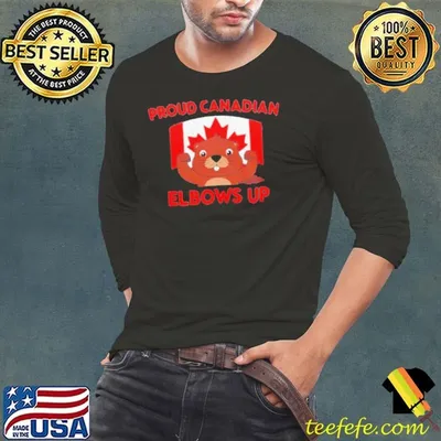 Proud Canadian elbows up beaver and Canada flag shirt
