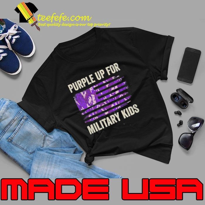 Purple Up For Military Kids Military Child Month USA Flag Unisex