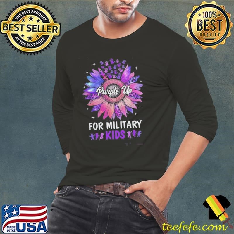 Purple Up For Military Kids Sunflower Military Child Month Shirt