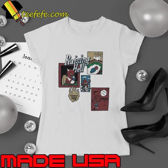 Raising hell cartoon Ladies tee