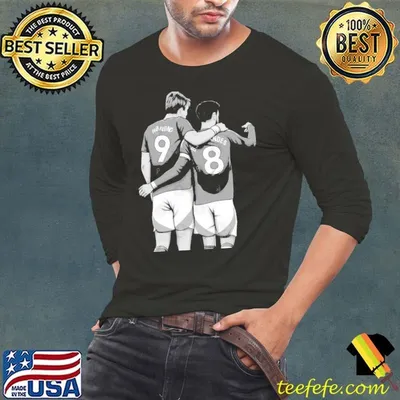Rasmus Højlund and Bruno Fernandes Black and White Version T-Shirt
