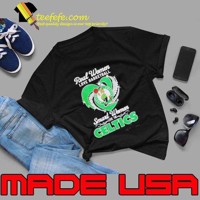 Real Women Love Basketball Smart Women Love The Boston Celtics Rhinestone Unisex