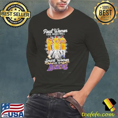 Real Women Love Basketball Smart Women Love The Lakers Reaves James And Doncic Signatures Shirt