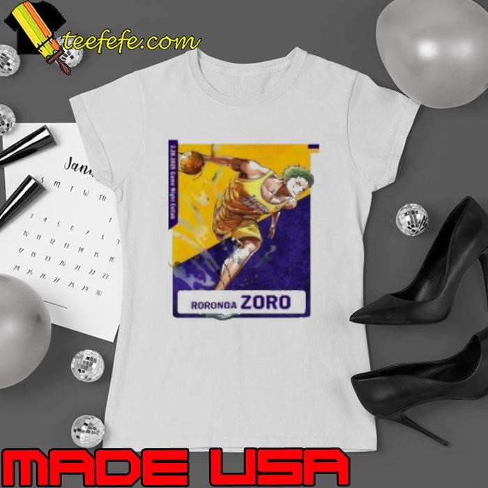 Roronoa Zoro Los Angeles Lakers X One Piece anime Ladies tee