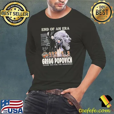 San Antonio Spurs End Of An Era Gregg Popovich 2025 Thank You Signature Thirts
