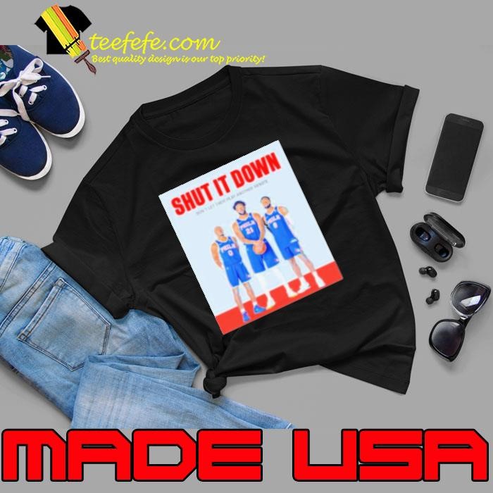 Shut it down dont let them play another minute Tyrese Maxey Joel Embiid Paul George Unisex