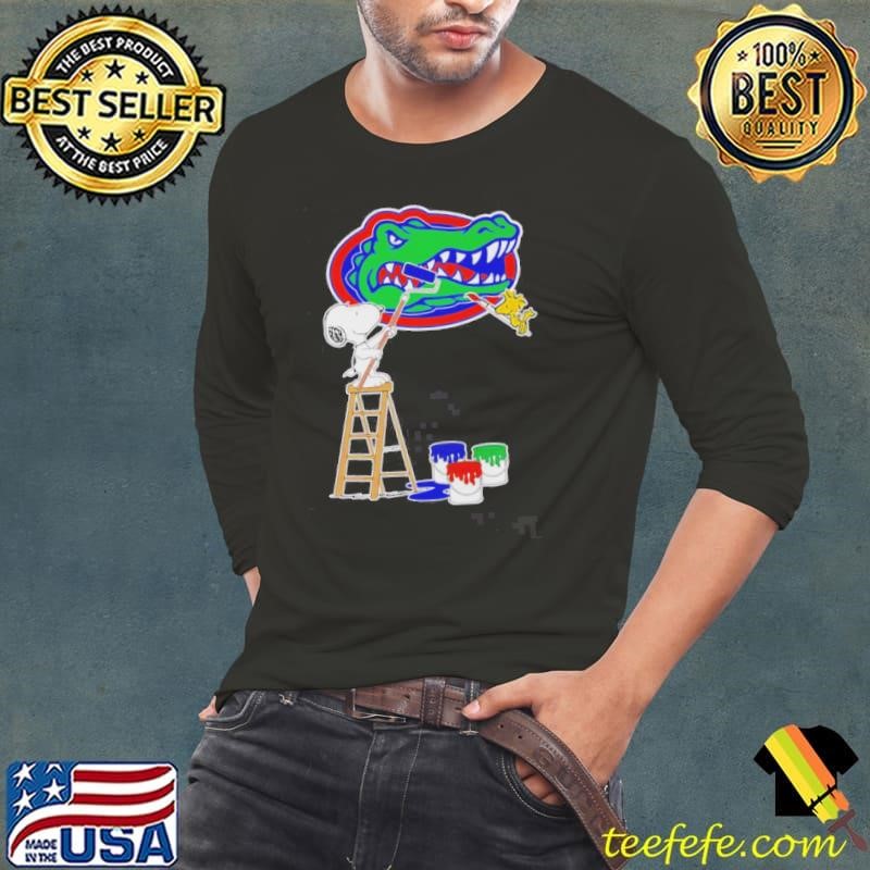 Snoopy And Woodstock Paint Florida Gators Logo Shirt