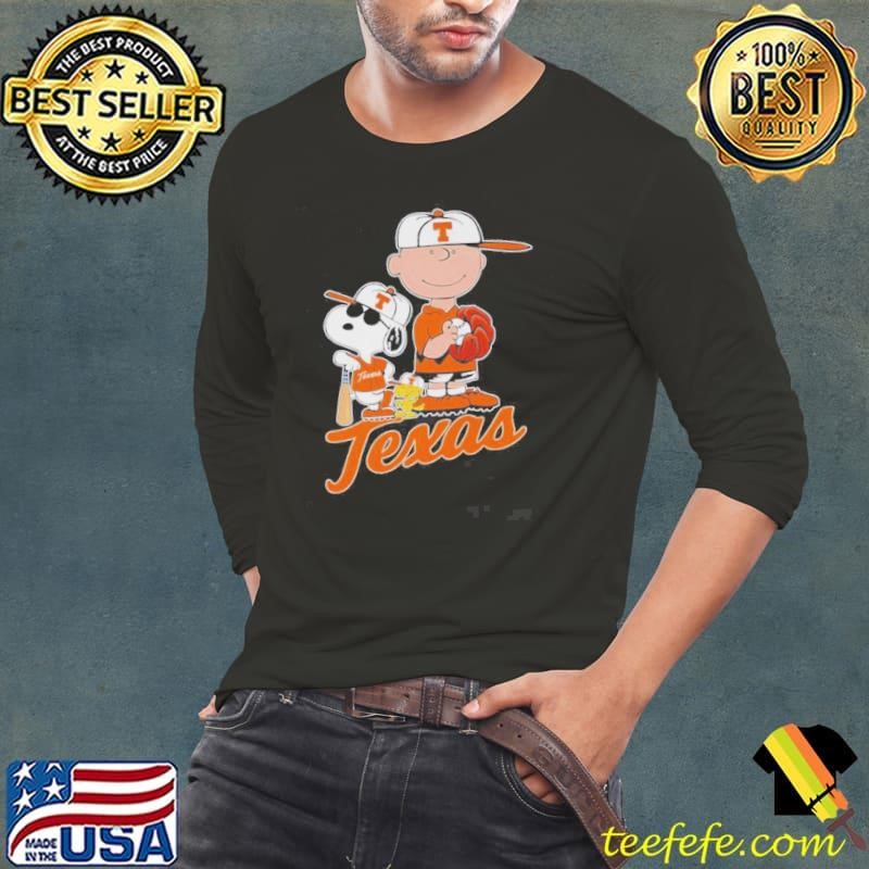 Snoopy Woodstock And Charlie Texas Baseball Shirt