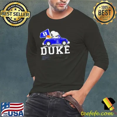 Snoopy and Woodstock driving Duke Blue Devils basketball shirt