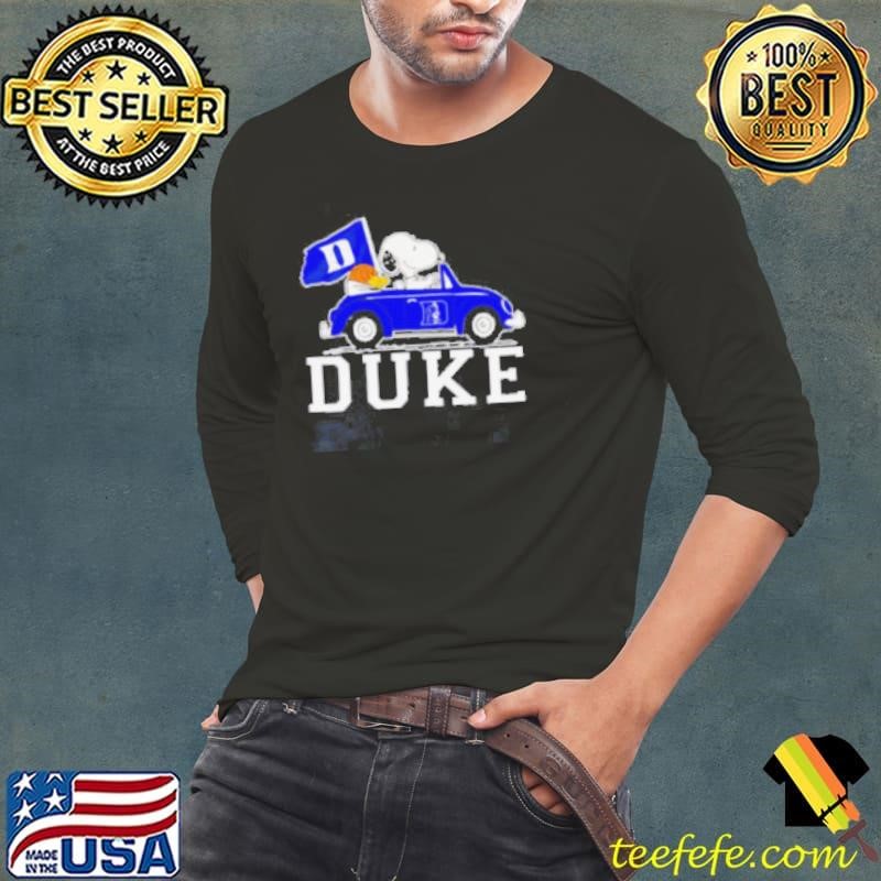 Snoopy and Woodstock driving Duke Blue Devils basketball shirt