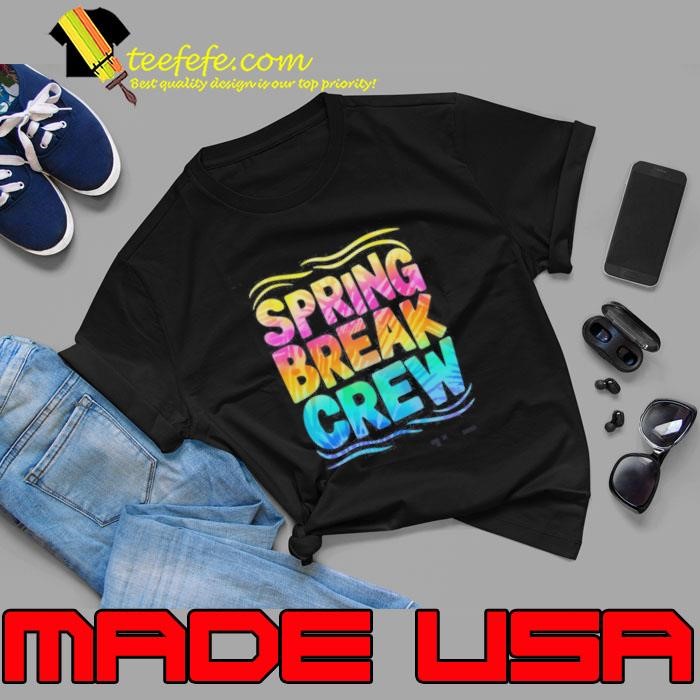 Spring Break Crew Retro Groovy 2025 Kids Boys Girls Shirt