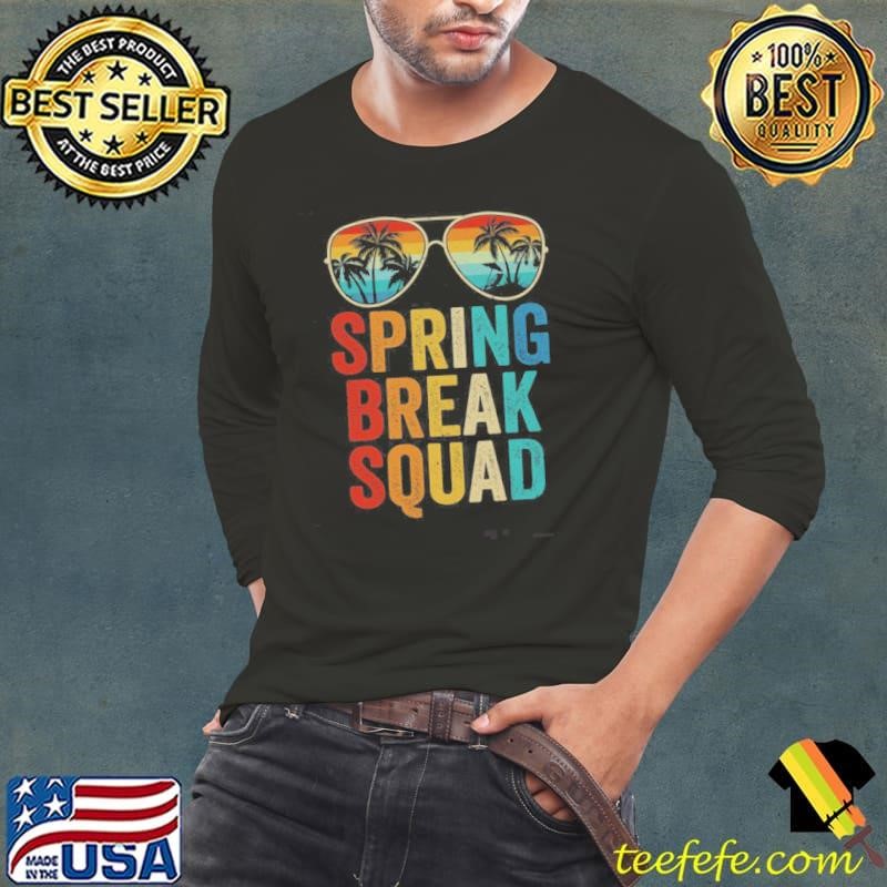 Spring Break Squad Vintage 2025 Vacation Cool Sunglasses Long Sleeve Tee