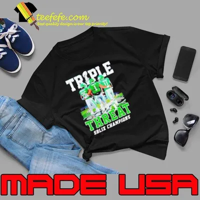 Triple Threat SB LIX Champions Philadelphia Eagles Barkley Hurts and Brown shirt