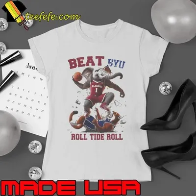 Alabama Crimson Tide Basketball Beat BYU Cougars Roll Tide Roll Mascot Shirt