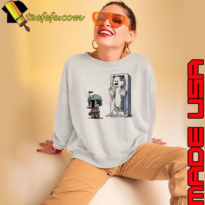 Calvin and Hobbes Boba Fett and Han Solo frozen in carbonite Sweatshirt