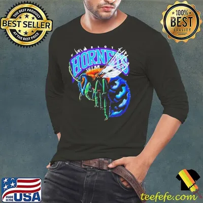 Charlotte Hornets Giant Colorful Wasp Vintage Basketball Team Graphic Stinger Hornet shirt