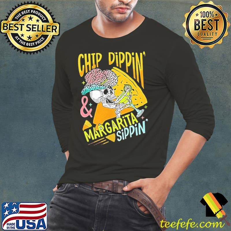 Chip dippin margarita sippin skeleton leopard shirt