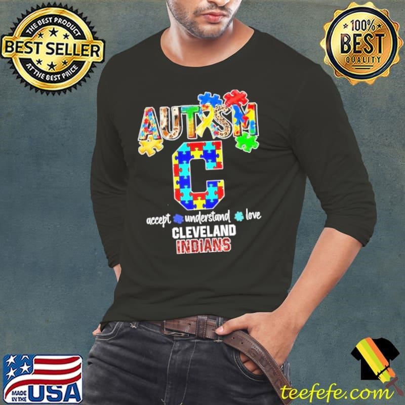 Cleveland Guardians Autism accept understand love Long Sleeve Tee