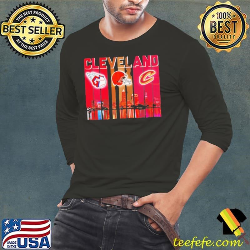 Cleveland Guardians x Cleveland Browns x Cleveland Cavaliers night city shirt