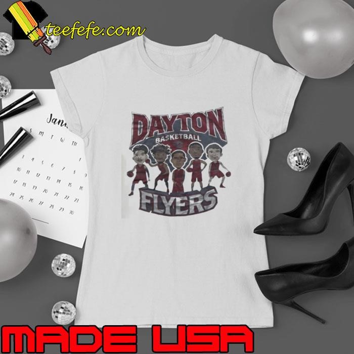 Dayton Flyers basketball team cartoon Ladies tee