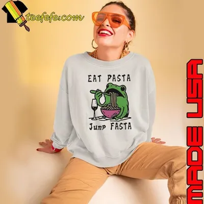 Frog eat pasta jump fasta shirt
