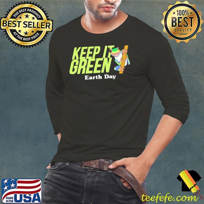 Frog keep it green earth day Long Sleeve Tee