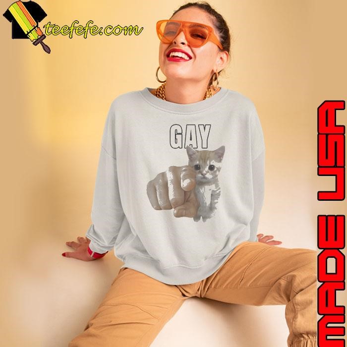 Gay Pointing Cat Sweatshirt
