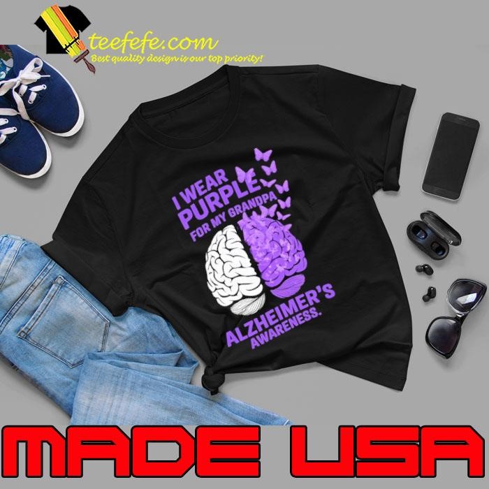 Great I Wear Purple For My grandpa Alzheimer's Awareness Brain Unisex