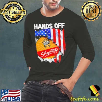 Hands off Shop Rite Logo American flag shirt
