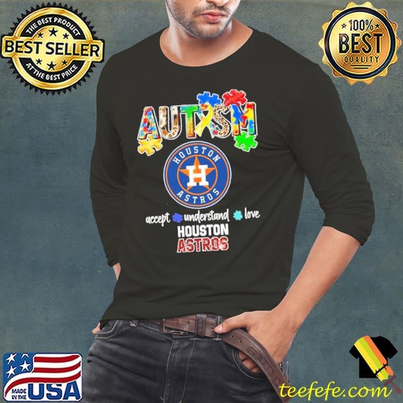 Houston Astros Autism accept understand love Long Sleeve Tee