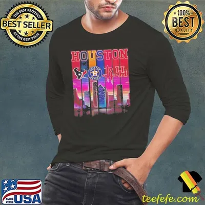 Houston Skyline With Major Sports Teams Shirt